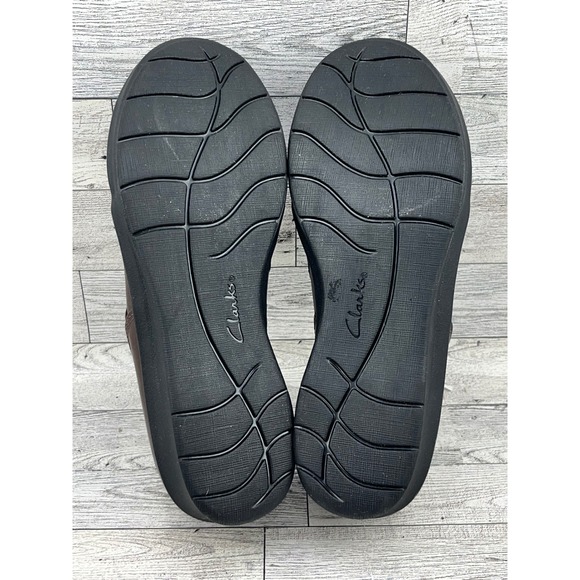 Clarks Womens Brown Leather Comfort Collection Slip On Loafers Shoes - Picture 7 of 8